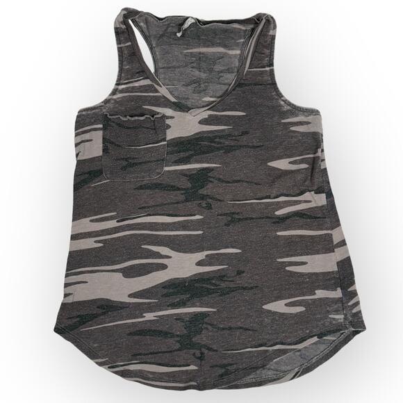2 Tops Z Supply (M) Camo Pocket Tee & Pocket Tank Camouflage Green Grey - Picture 6 of 10